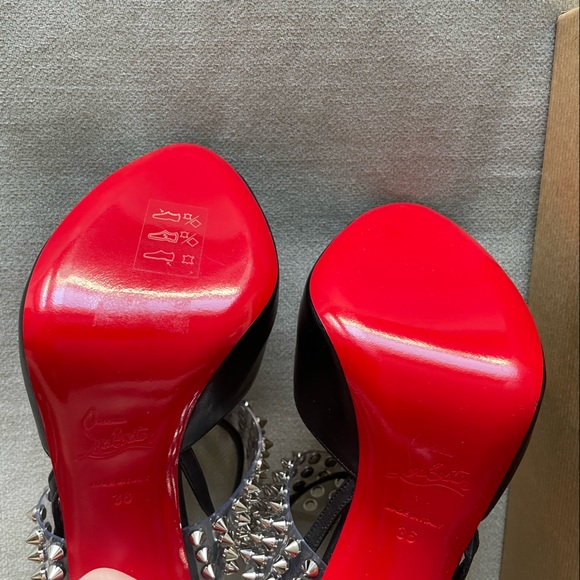NWT❤️Christian Louboutin❤️Levita Girl 120 Leather and PVC Heels - Picture 9 of 11